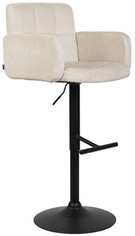 Barstoel Les Engalos Fluweel zwart, Creme
