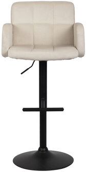 Barstoel Les Engalos Fluweel zwart, Creme