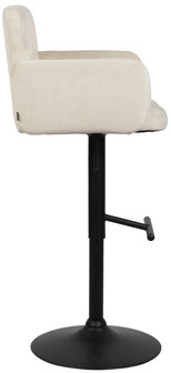 Barstoel Les Engalos Fluweel zwart, Creme