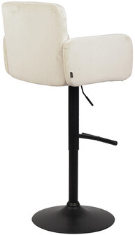 Barstoel Les Engalos Fluweel zwart, Creme