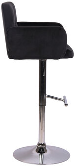 Barstoel Les Engalos Fluweel chroom, Zwart