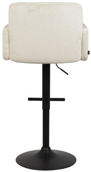 Barstoel Les Engalos Fluweel zwart, Creme
