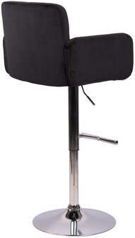 Barstoel Les Engalos Fluweel chroom, Zwart