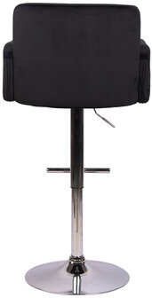 Barstoel Les Engalos Fluweel chroom, Zwart