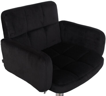Barstoel Les Engalos Fluweel chroom, Zwart