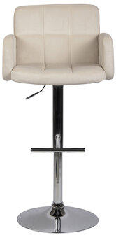 Barstoel Les Engalos Fluweel chroom, Creme