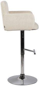 Barstoel Les Engalos Fluweel chroom, Creme