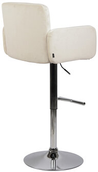 Barstoel Les Engalos Fluweel chroom, Creme