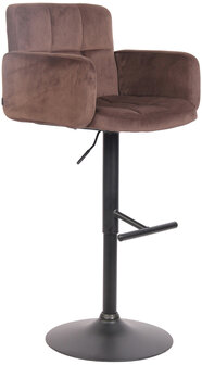 Barstoel Les Engalos Fluweel zwart, Bruin