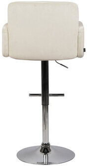 Barstoel Les Engalos Fluweel chroom, Creme
