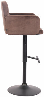 Barstoel Les Engalos Fluweel zwart, Bruin