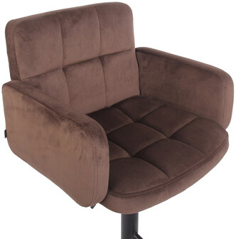 Barstoel Les Engalos Fluweel zwart, Bruin