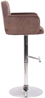 Barstoel Les Engalos Fluweel chroom, Bruin