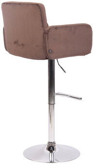 Barstoel Les Engalos Fluweel chroom, Bruin