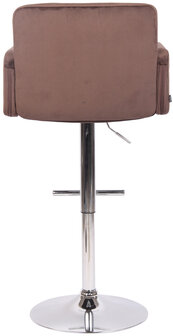 Barstoel Les Engalos Fluweel chroom, Bruin