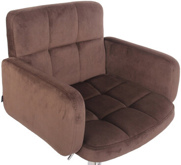 Barstoel Les Engalos Fluweel chroom, Bruin