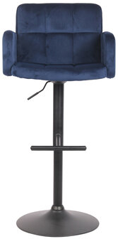 Barstoel Les Engalos Fluweel zwart, Blauw
