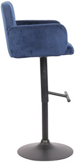 Barstoel Les Engalos Fluweel zwart, Blauw