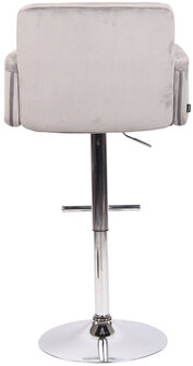 Barstoel Les Engalos Fluweel chroom, Grijs