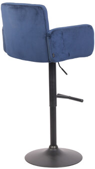 Barstoel Les Engalos Fluweel zwart, Blauw