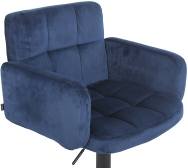 Barstoel Les Engalos Fluweel zwart, Blauw