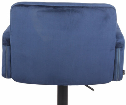 Barstoel Les Engalos Fluweel zwart, Blauw