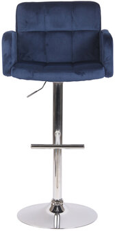 Barstoel Les Engalos Fluweel chroom, Blauw