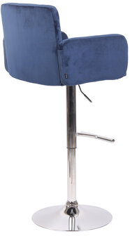 Barstoel Les Engalos Fluweel chroom, Blauw