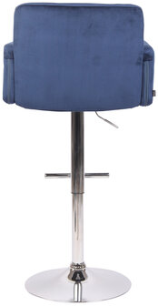 Barstoel Les Engalos Fluweel chroom, Blauw