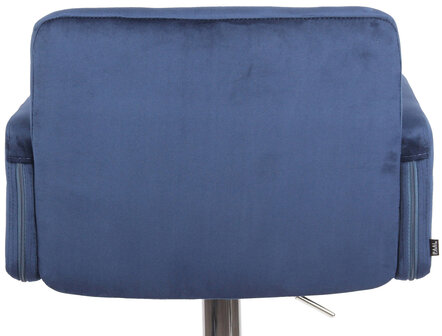 Barstoel Les Engalos Fluweel chroom, Blauw
