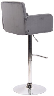 Barstoel Les Engalos Fluweel chroom, Grijs