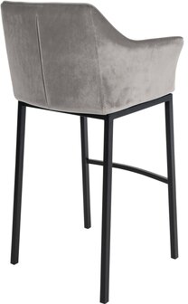 Barstoel Domasa B Fluweel met 4-poots frame, Grijs