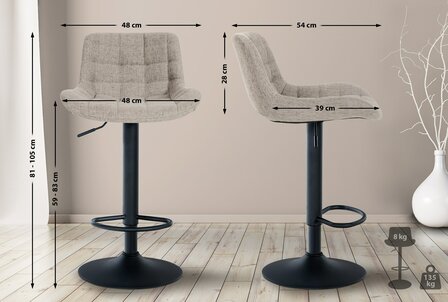 Barstoel Bermuda Rood, Taupe