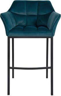Barstoel Domasa B Fluweel met 4-poots frame, Groen