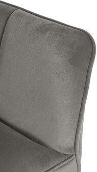Barstoel Domasa W Fluweel met 4-poots frame, Grijs