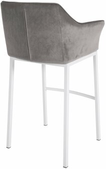 Barstoel Domasa W Fluweel met 4-poots frame, Grijs