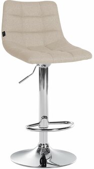 2-delige set barkruk Jirra stof chroom, Creme