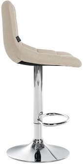 2-delige set barkruk Jirra stof chroom, Creme