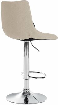 2-delige set barkruk Jirra stof chroom, Creme