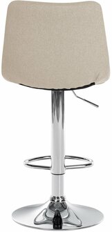 2-delige set barkruk Jirra stof chroom, Creme