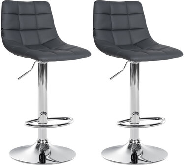 2-delige set barstoelen Jirra kunstleer chroom, Grijs