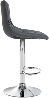 2-delige set barstoelen Jirra kunstleer chroom, Grijs