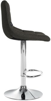 2-delige set barkrukken Jirra stof chroom, Grijs