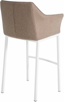 Barstoel Domasa W Vilt met 4-pootsframe, Taupe