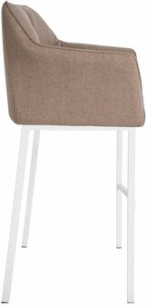Barstoel Domasa W Vilt met 4-pootsframe, Taupe