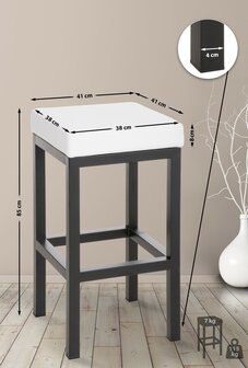 Barstoel Bermuda Rood, Wit