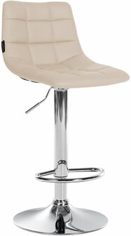2-delige set barstoelen Jirra kunstleer chroom, Creme