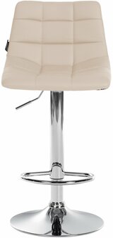 2-delige set barstoelen Jirra kunstleer chroom, Creme