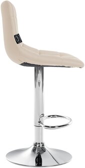 2-delige set barstoelen Jirra kunstleer chroom, Creme