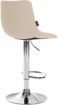 2-delige set barstoelen Jirra kunstleer chroom, Creme